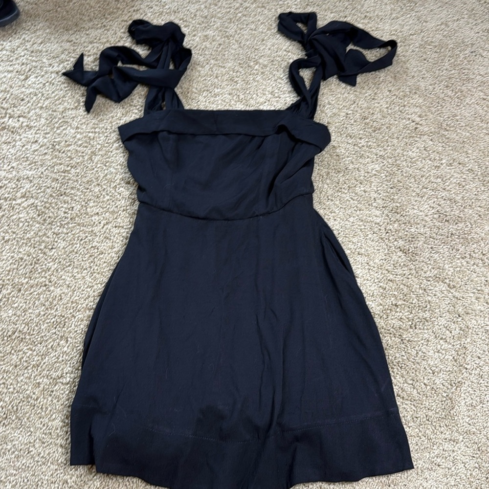 Altard state mini dress with tie bow sleeves